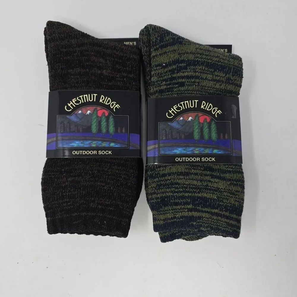 2 Pair Chestnut Ridge Mens Boot Socks Fits Shoe‎ Size 6-12 Outdoor Hiking New